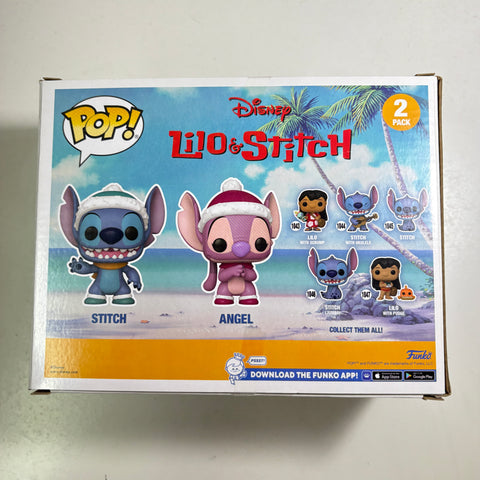 Stitch & Angel Christmas 2 Pack - Disney Funko Pop Vinyl Figure EXCLUSIVE