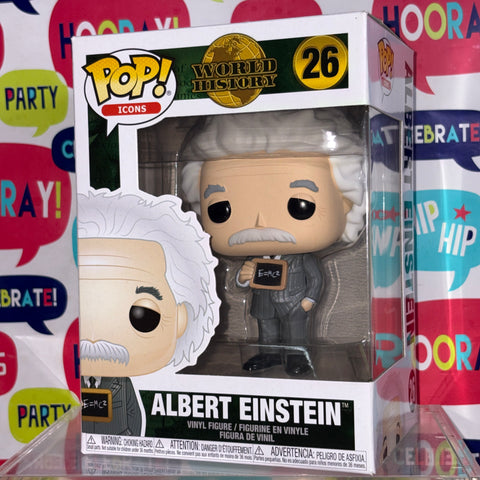 BOX FLAWS VIEW PHOTOS Albert Einstein - Funko Pop World History 56 Vinyl Figure Collectible