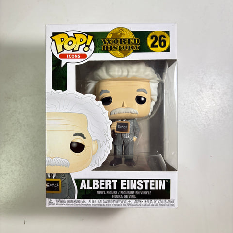 BOX FLAWS VIEW PHOTOS Albert Einstein - Funko Pop World History 56 Vinyl Figure Collectible