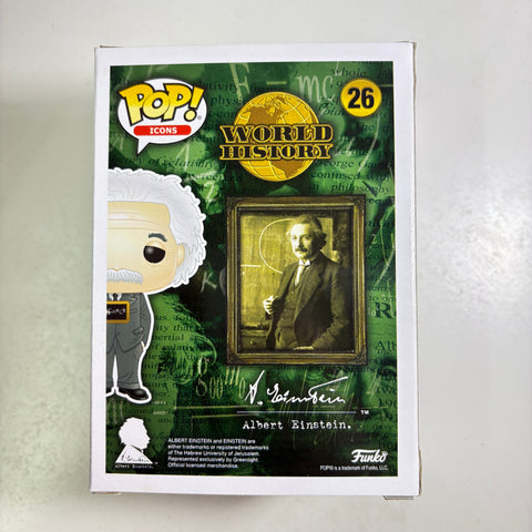 BOX FLAWS VIEW PHOTOS Albert Einstein - Funko Pop World History 56 Vinyl Figure Collectible