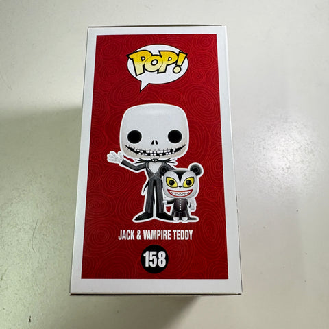 BOX DAMAGE VIEW PHOTOS Jack Skellington & Vampire Teddy - The Nightmare Before Christmas Disney Funko Pop 158 Vinyl Figure EXCLUSIVE (11.4 Cm L × 8.9 Cm W × 15.9 Cm H)