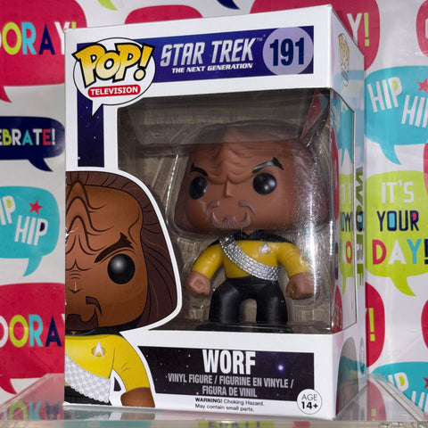 BOX FLAWS VIEW PHOTOS Worf - Star Trek The Next Generation Funko Pop 191 Vinyl Figure (11.4 Cm L × 8.9 Cm W × 15.9 Cm H)