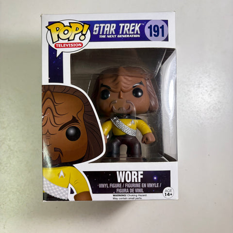 BOX FLAWS VIEW PHOTOS Worf - Star Trek The Next Generation Funko Pop 191 Vinyl Figure (11.4 Cm L × 8.9 Cm W × 15.9 Cm H)