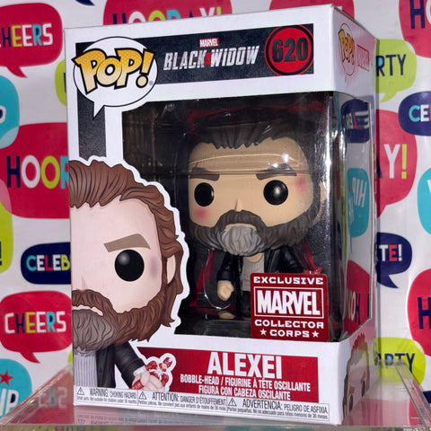 BOX FLAWS VIEW PHOTOS Alexei - Black Widow Marvel Funko Pop 620 Vinyl Figure Exclusive