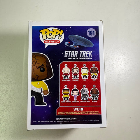 BOX FLAWS VIEW PHOTOS Worf - Star Trek The Next Generation Funko Pop 191 Vinyl Figure (11.4 Cm L × 8.9 Cm W × 15.9 Cm H)