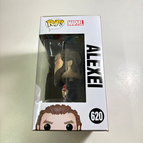 BOX FLAWS VIEW PHOTOS Alexei - Black Widow Marvel Funko Pop 620 Vinyl Figure Exclusive