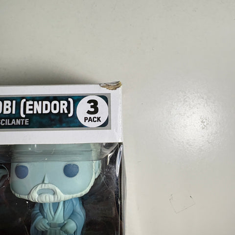 Star Wars - Anakin Skywalker/Yoda/Obi-wan Kenobi [Endor] Funko Pop 3 Pack Amazon Exclusive GLOW