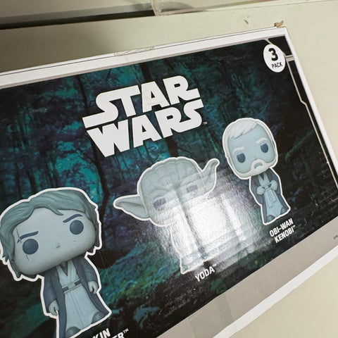 Star Wars - Anakin Skywalker/Yoda/Obi-wan Kenobi [Endor] Funko Pop 3 Pack Amazon Exclusive GLOW