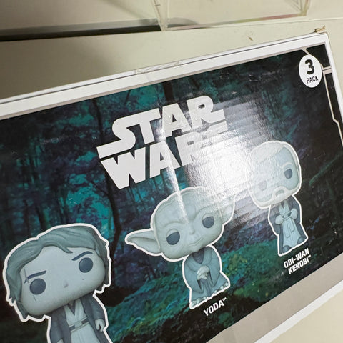 Star Wars - Anakin Skywalker/Yoda/Obi-wan Kenobi [Endor] Funko Pop 3 Pack Amazon Exclusive GLOW