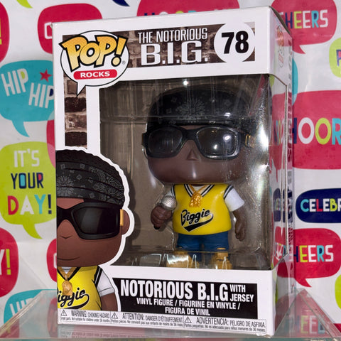 BOX FLAWS VIEW PHOTOS Notorious BIG with Jersey - Funko Pop 78 Vinyl Figure (11.4 Cm L × 8.9 Cm W × 15.9 Cm H)
