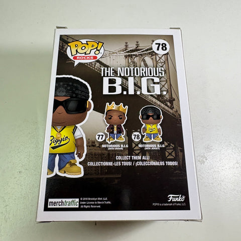 BOX FLAWS VIEW PHOTOS Notorious BIG with Jersey - Funko Pop 78 Vinyl Figure (11.4 Cm L × 8.9 Cm W × 15.9 Cm H)