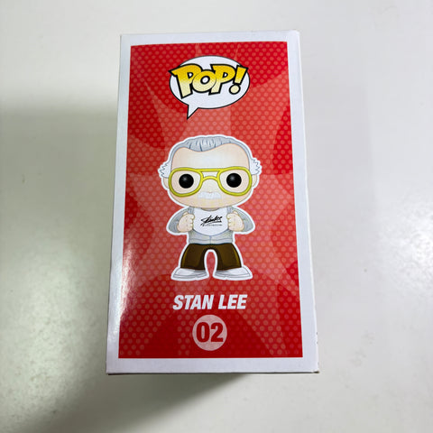 BOX FLAW VIEW PHOTOS STAN LEE Marvel Funko Pop 02 Vinyl Figure FAN EXPO Exclusive