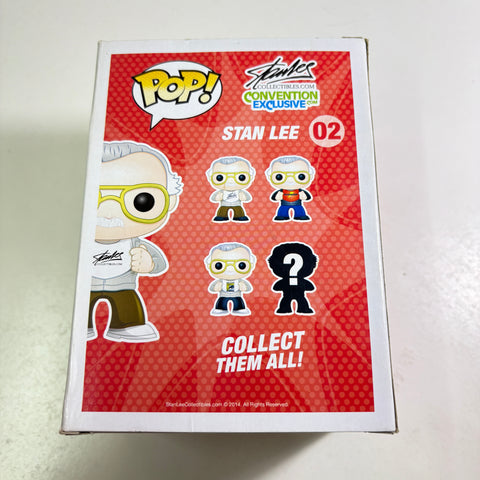 BOX FLAW VIEW PHOTOS STAN LEE Marvel Funko Pop 02 Vinyl Figure FAN EXPO Exclusive