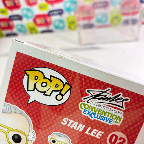 BOX FLAW VIEW PHOTOS STAN LEE Marvel Funko Pop 02 Vinyl Figure FAN EXPO Exclusive