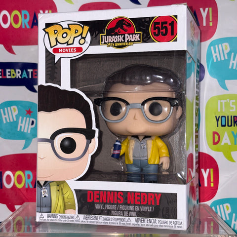 BOX FLAWS VIEW PHOTOS Dennis Nedry - Jurassic Park Funko Pop 551 Vinyl Figure (11.4 Cm L × 8.9 Cm W × 15.9 Cm H)