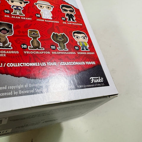BOX FLAWS VIEW PHOTOS Dennis Nedry - Jurassic Park Funko Pop 551 Vinyl Figure (11.4 Cm L × 8.9 Cm W × 15.9 Cm H)