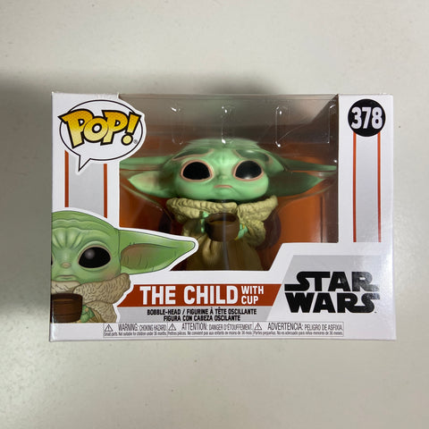 The Child/Grogu (With Cup) - Star Wars Funko Pop 378 + Protector