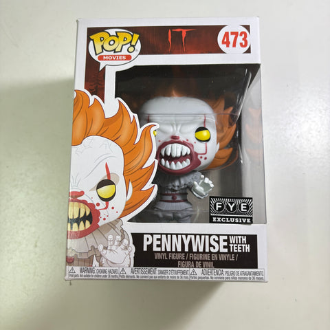 Pennywise with Teeth - IT Funko Pop 473 Vinyl Figure (11.4 Cm L × 8.9 Cm W × 15.9 Cm H)