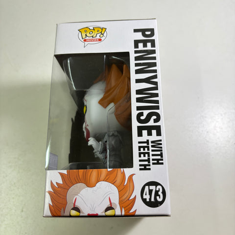 Pennywise with Teeth - IT Funko Pop 473 Vinyl Figure (11.4 Cm L × 8.9 Cm W × 15.9 Cm H)