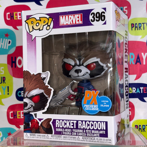 BOX FLAWS VIEW PHOTOS Rocket Raccoon - Guardians of The Galaxy Marvel Funko Pop 396 Vinyl Figure Exclusive