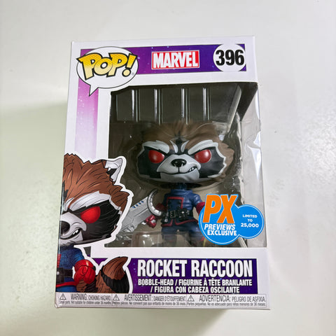 BOX FLAWS VIEW PHOTOS Rocket Raccoon - Guardians of The Galaxy Marvel Funko Pop 396 Vinyl Figure Exclusive