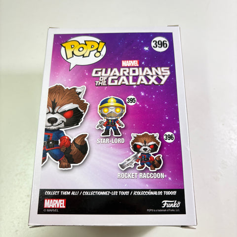 BOX FLAWS VIEW PHOTOS Rocket Raccoon - Guardians of The Galaxy Marvel Funko Pop 396 Vinyl Figure Exclusive