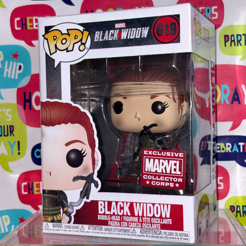 BOX FLAWS VIEW PHOTOS Black Widow - Marvel Funko Pop 619 Vinyl Figure Exclusive