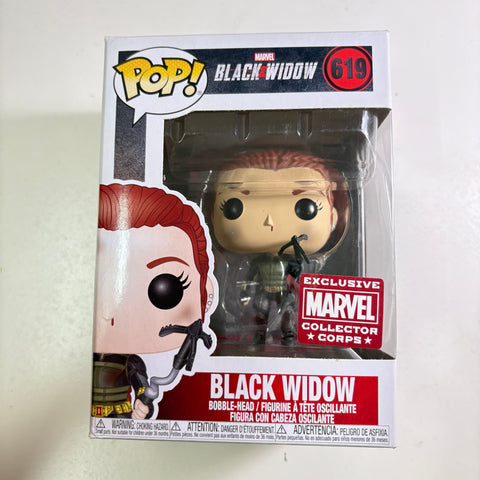 BOX FLAWS VIEW PHOTOS Black Widow - Marvel Funko Pop 619 Vinyl Figure Exclusive