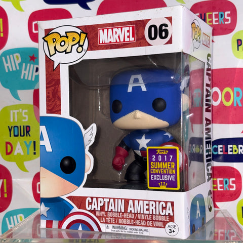 SEVERE BOX DAMAGE VIEW PHOTOS Captain America - Marvel Funko Pop 06 Vinyl Figure Summer Convention