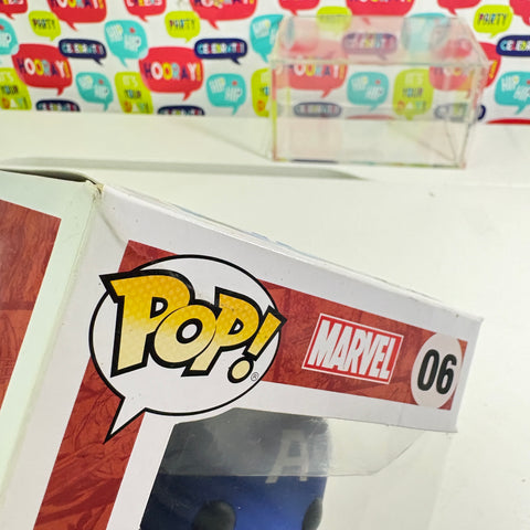 SEVERE BOX DAMAGE VIEW PHOTOS Captain America - Marvel Funko Pop 06 Vinyl Figure Summer Convention