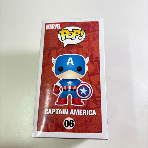 SEVERE BOX DAMAGE VIEW PHOTOS Captain America - Marvel Funko Pop 06 Vinyl Figure Summer Convention