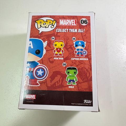 SEVERE BOX DAMAGE VIEW PHOTOS Captain America - Marvel Funko Pop 06 Vinyl Figure Summer Convention