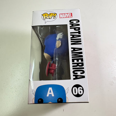 SEVERE BOX DAMAGE VIEW PHOTOS Captain America - Marvel Funko Pop 06 Vinyl Figure Summer Convention