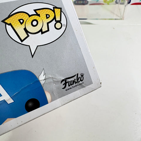 SEVERE BOX DAMAGE VIEW PHOTOS Captain America - Marvel Funko Pop 06 Vinyl Figure Summer Convention