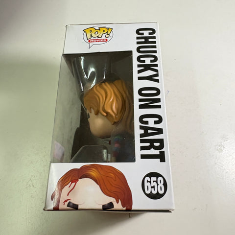 BOX FLAWS VIEW PHOTOS Chucky on Cart Funko Pop 658 Vinyl Figure (11.4 Cm L × 8.9 Cm W × 15.9 Cm H)