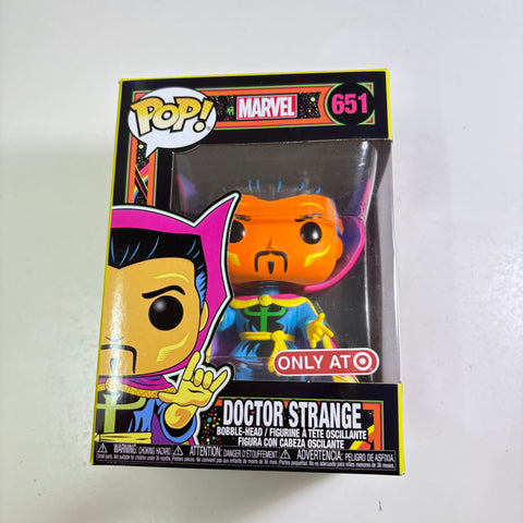 BOX FLAWS VIEW PHOTOS Doctor Strange - Blacklight Marvel Funko Pop 651 Vinyl Figure Exclusive