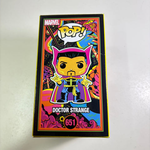 BOX FLAWS VIEW PHOTOS Doctor Strange - Blacklight Marvel Funko Pop 651 Vinyl Figure Exclusive