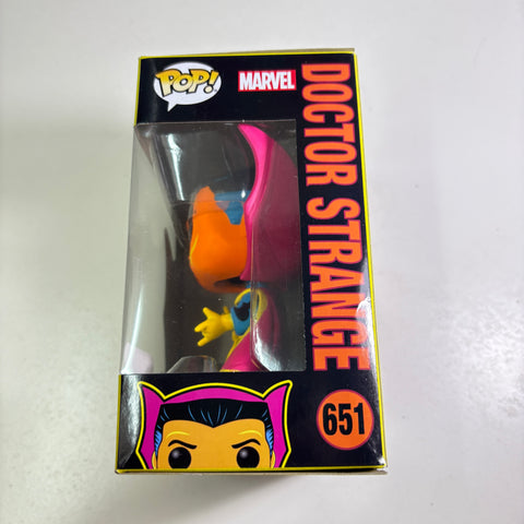 BOX FLAWS VIEW PHOTOS Doctor Strange - Blacklight Marvel Funko Pop 651 Vinyl Figure Exclusive