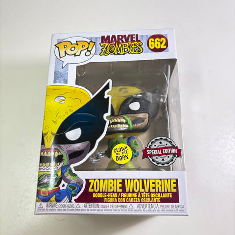 Zombie Wolverine - Marvel Zombies Funko Pop 662 Vinyl Figure Exclusive GLOW