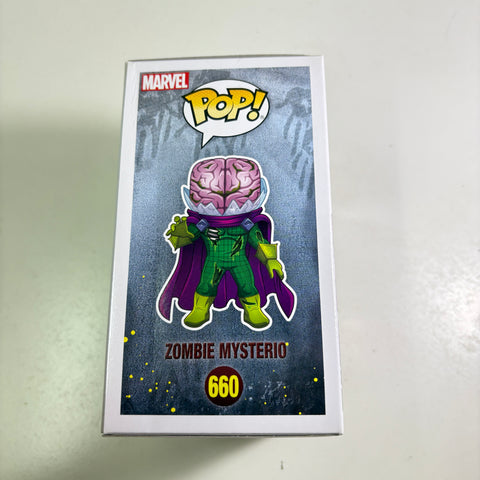 BOX FLAWS VIEW PHOTOS Zombie Mysterio - Marvel Zombies Funko Pop 660 Vinyl Figure Exclusive GLOW