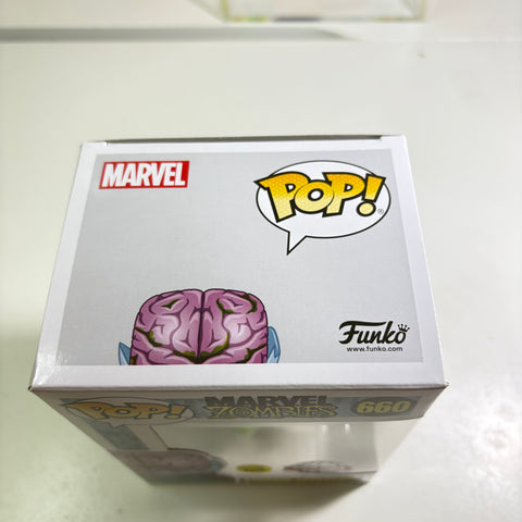 BOX FLAWS VIEW PHOTOS Zombie Mysterio - Marvel Zombies Funko Pop 660 Vinyl Figure Exclusive GLOW