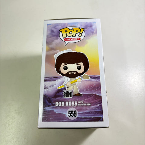 Bob Ross with Paintbrush - Funko Pop 559 Vinyl Figure (11.4 Cm L × 8.9 Cm W × 15.9 Cm H)