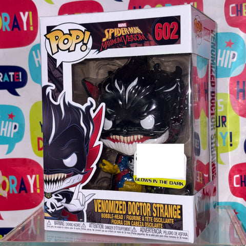 BOX FLAWS VIEW PHOTOS Venomized Doctor Strange - Venom Marvel Funko Pop 602 Vinyl Figure GLOW