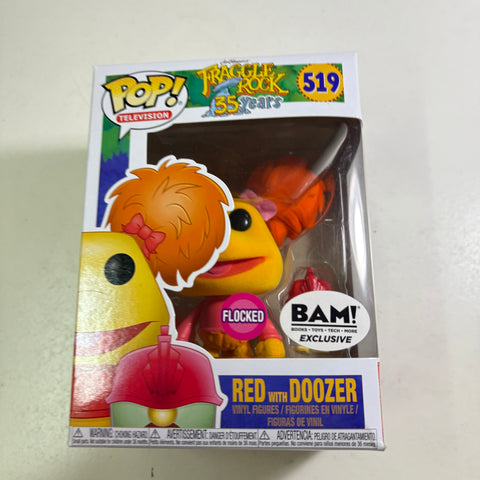 Red with Doozer FLOCKED - Fraggle Rock Funko Pop Vinyl Figure (11.4 Cm L × 8.9 Cm W × 15.9 Cm H)