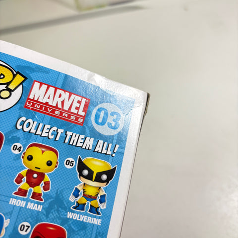 BOX FLAWS VIEW PHOTOS Spider-man - Marvel Funko Pop 03 Vinyl Figure