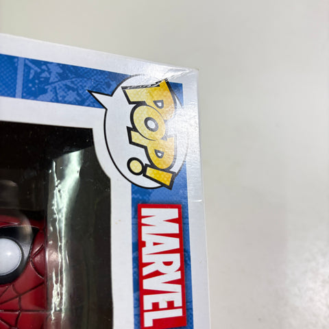 BOX FLAWS VIEW PHOTOS Spider-man Black Version - Marvel Funko Pop 03 Vinyl Figure Exclusive