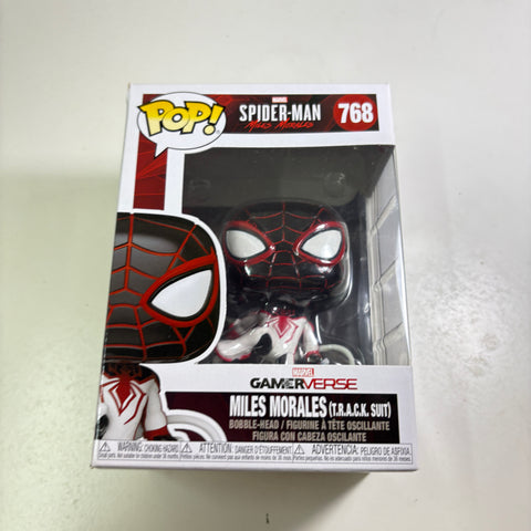 BOX FLAWS VIEW PHOTOS Spider-man Miles Morales TRACK SUIT  - Marvel Funko Pop 768 Vinyl Figure
