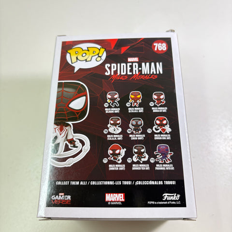 BOX FLAWS VIEW PHOTOS Spider-man Miles Morales TRACK SUIT  - Marvel Funko Pop 768 Vinyl Figure