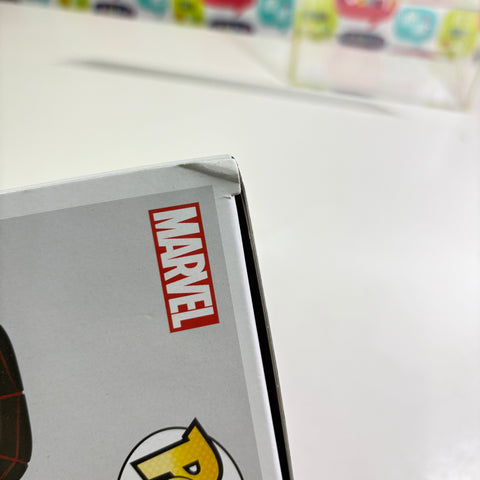 BOX FLAWS VIEW PHOTOS Spider-man Miles Morales TRACK SUIT  - Marvel Funko Pop 768 Vinyl Figure