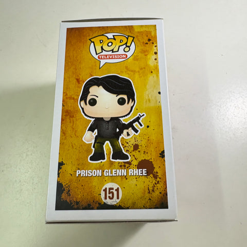 BOX STAINS VIEW PHOTOS Glenn Rhee (Prison) - The Walking Dead Funko Pop Vinyl Figure 151 (11.4 Cm L × 8.9 Cm W × 15.9 Cm H)